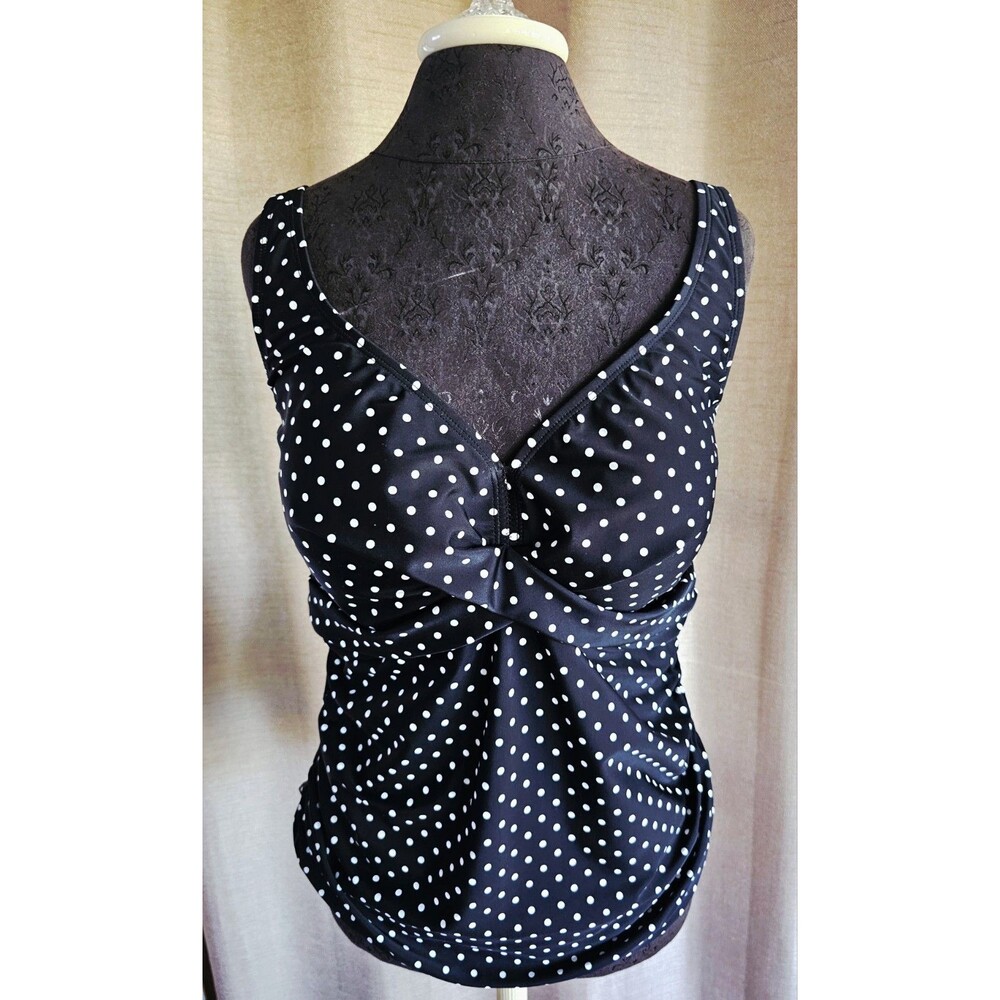 Lauren Ralph Lauren Black And White Polka Dot Tankini Sz 18W